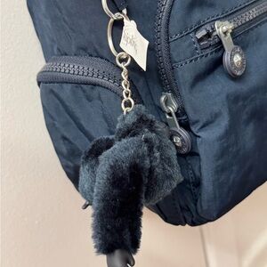 Kipling Navy Backpack with Plush Keychain